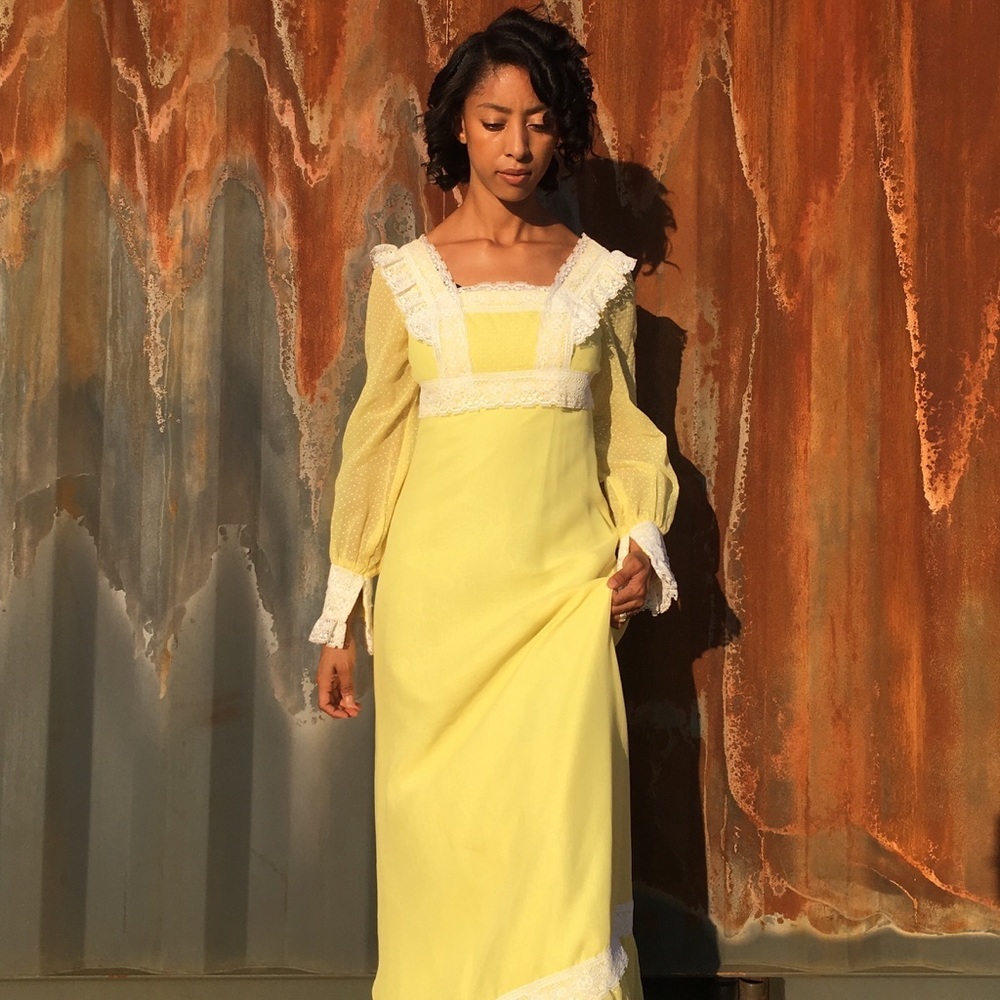 Antique Yellow Gunne Sax Style dress